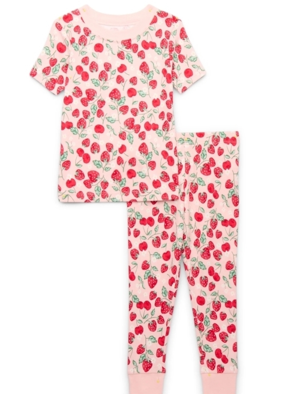 Carter's Girls' Pink Strawberry Print 2 Piece PJ Set-18mos